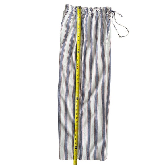 Free Kisses Striped Wide Leg Linen Blend Pants Large Beach Resort Wear EUC - Picture 7 of 8